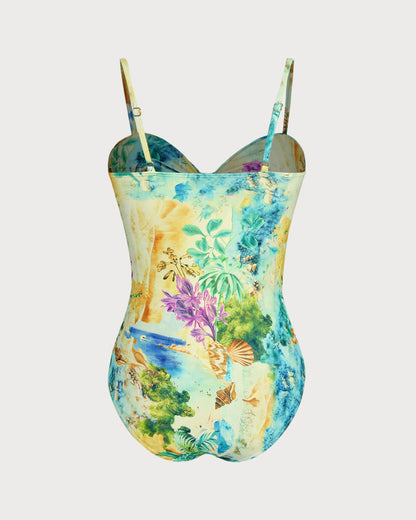 Floral Twist One Piece Swimwear