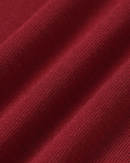 Red Square Neck Pocket Midi Dress
