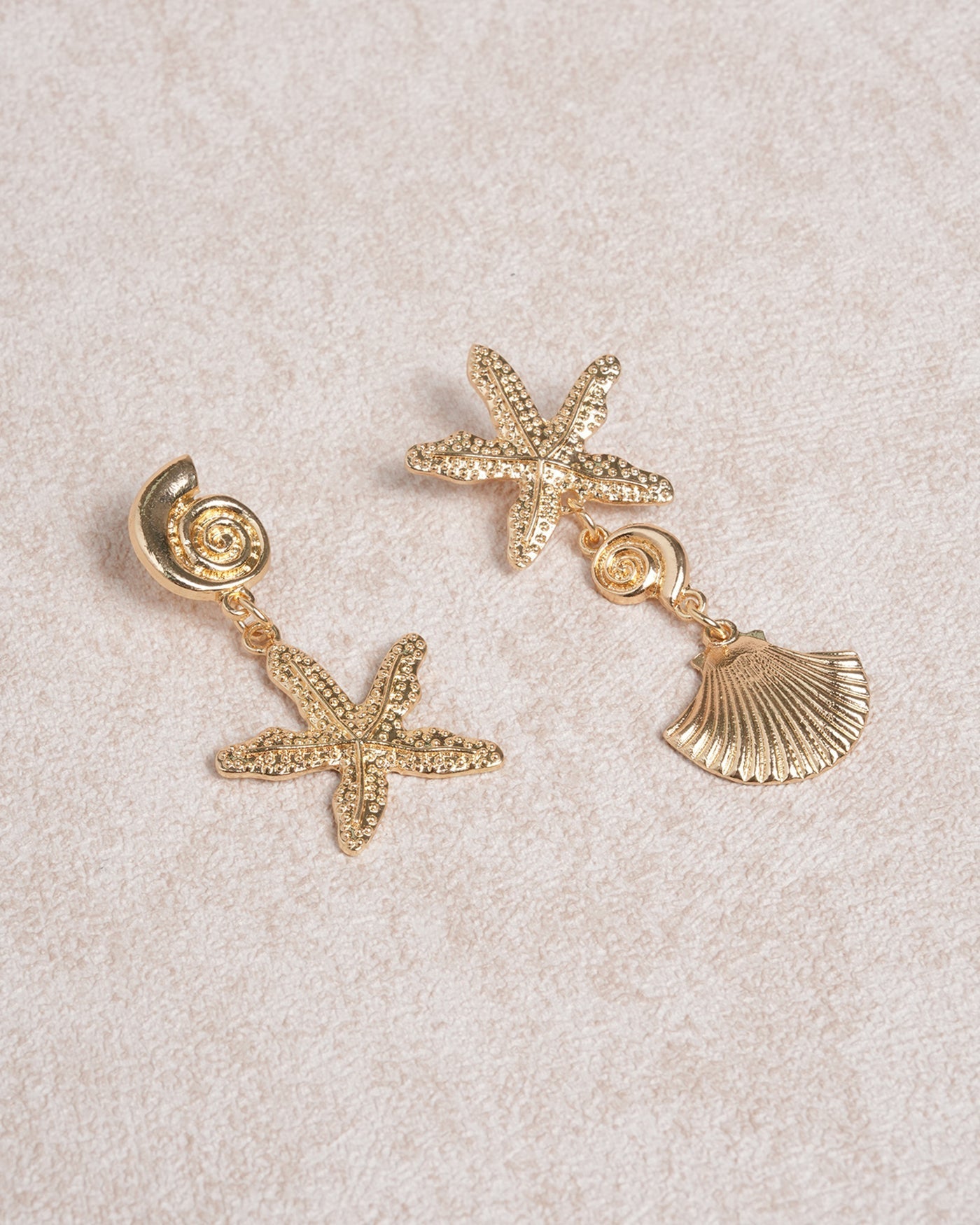 Gold Starfish Shell Earrings