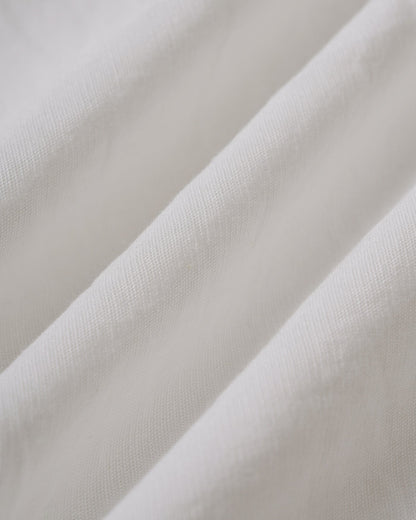 White Elastic Waist Straight Pants