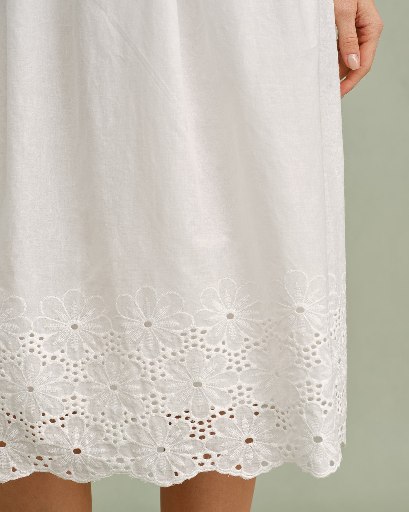 White Lace X Cross Slip Midi Dress
