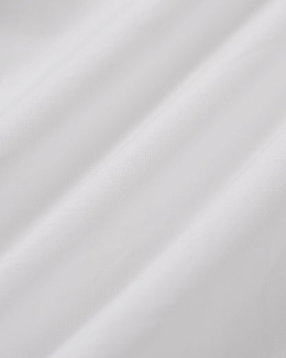 White V Neck Puffed Sleeve Tee