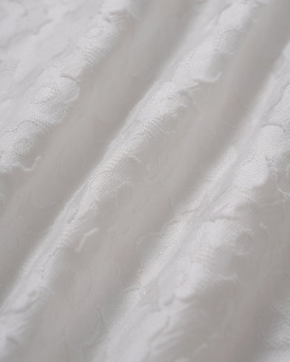 White V Neck Jacquard Mini Dress