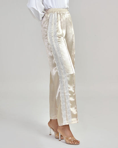 Apricot Elastic Waist Casual Pant