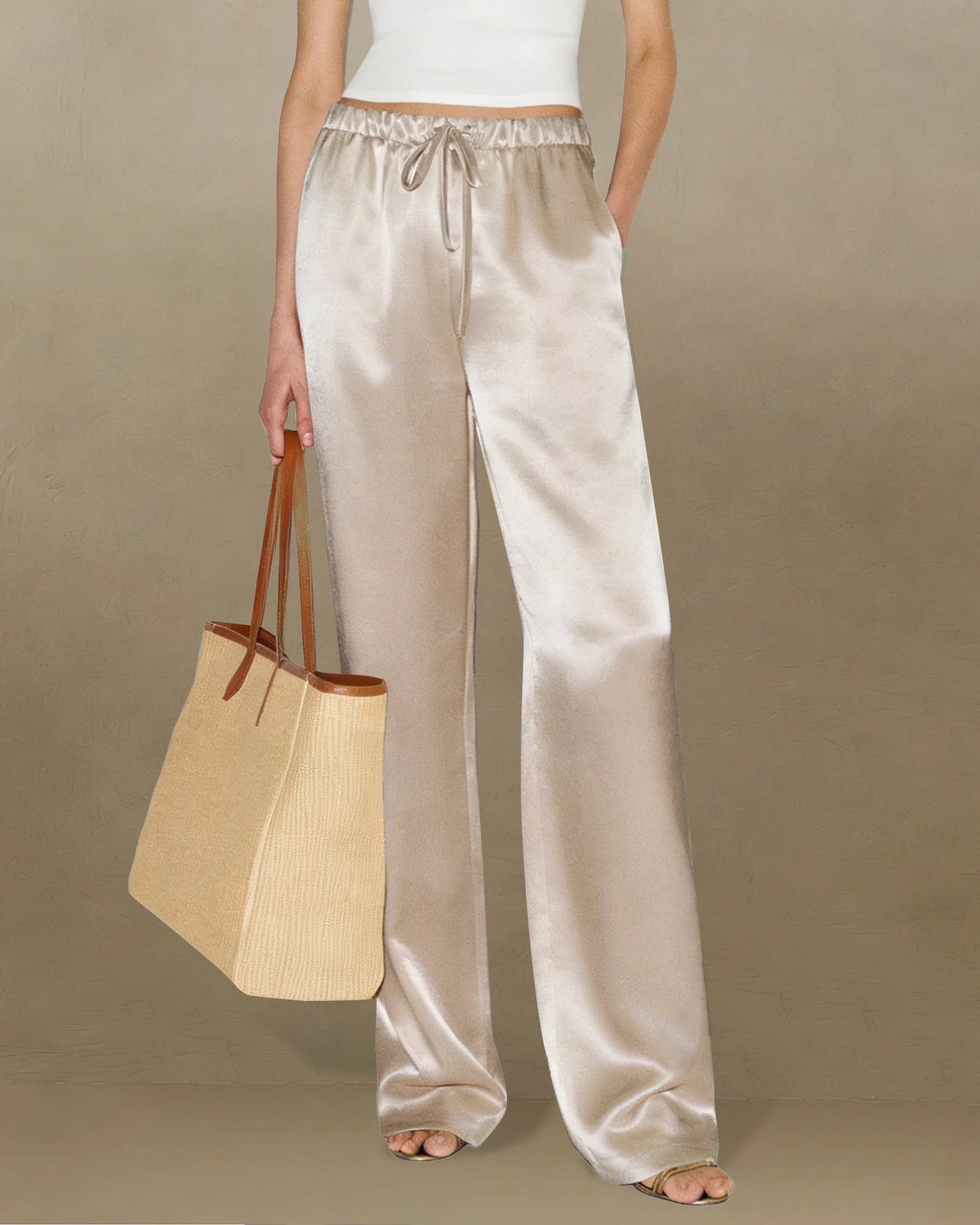 Apricot Pockets Straight Pants