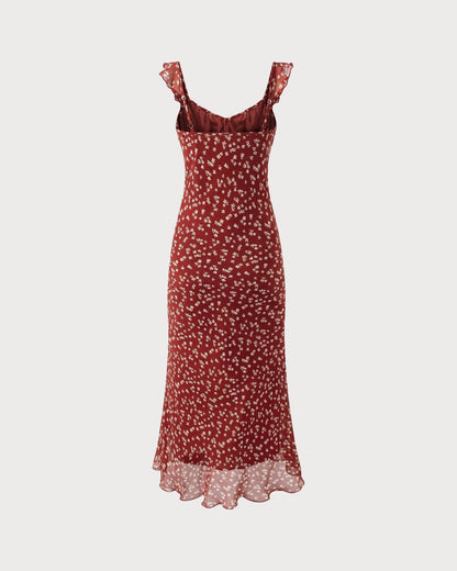 Red Floral Slip Maxi Dress