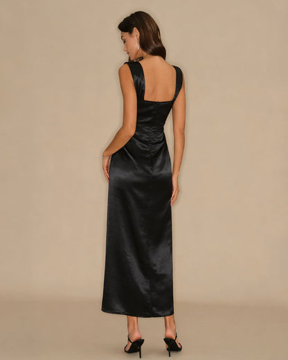 Black A-Line Slip Maxi Dress