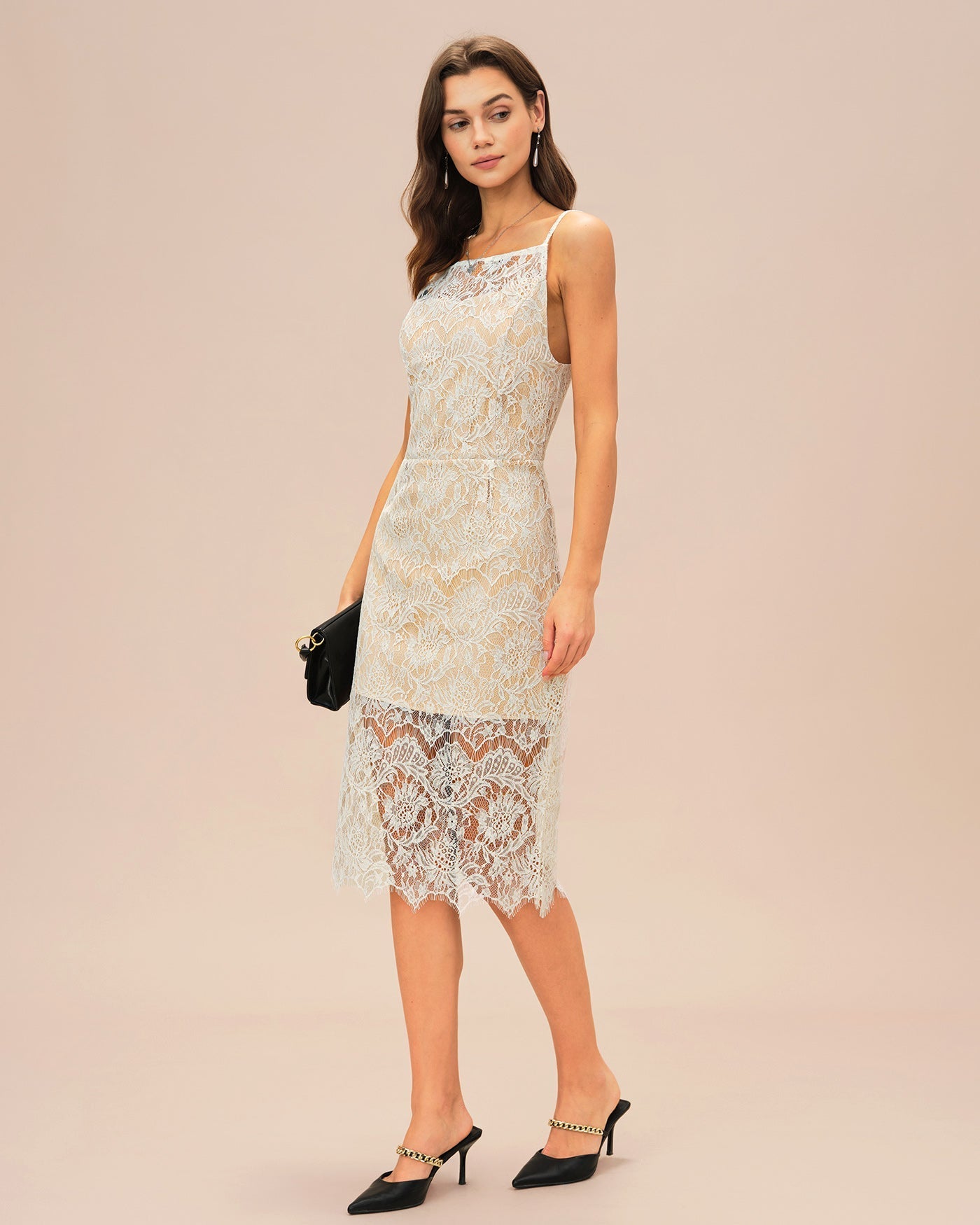 Off White Floral Textured Midi Dress