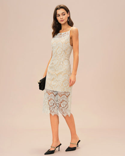 Off White Floral Textured Midi Dress