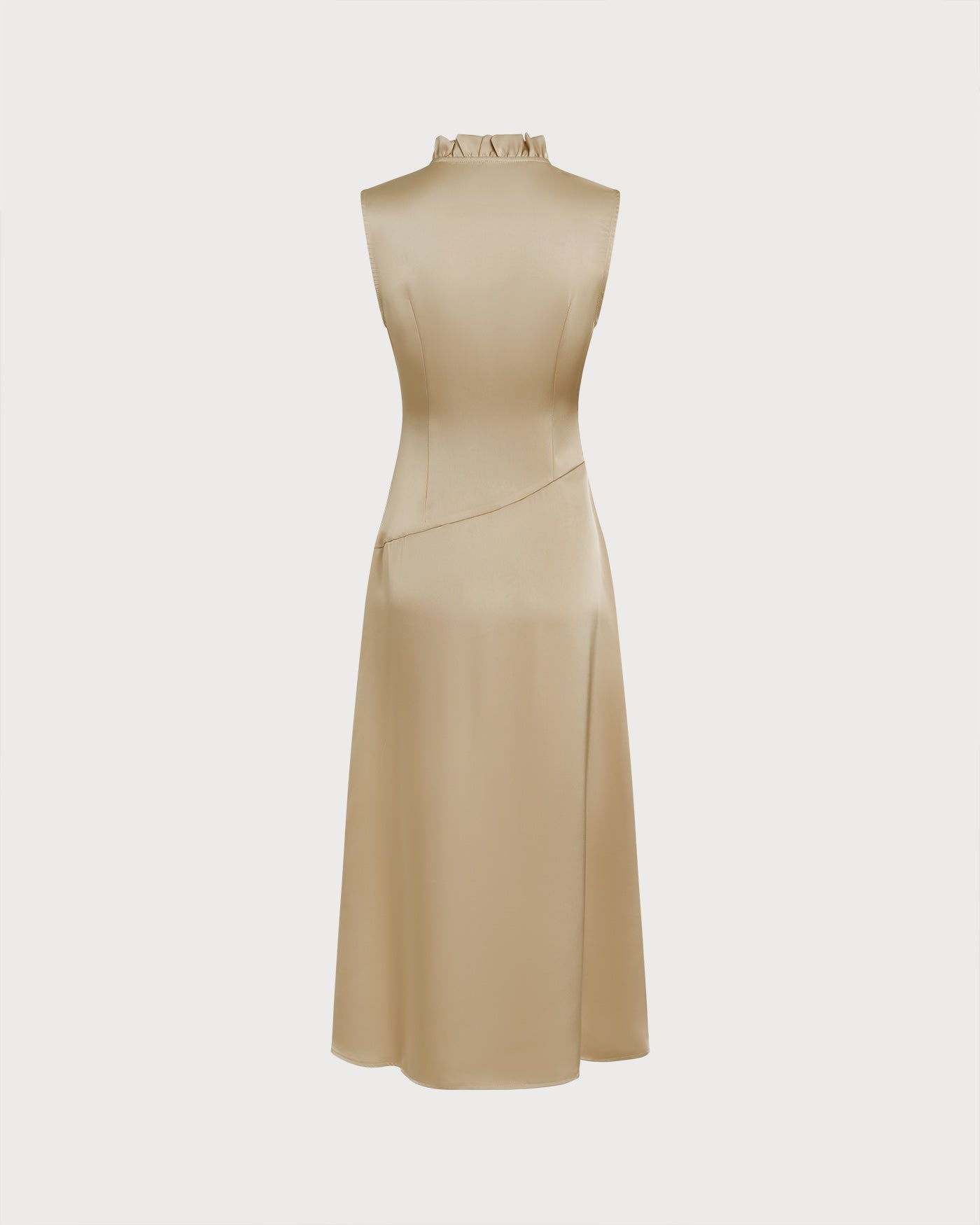Apricot Ruffled Midi Dress