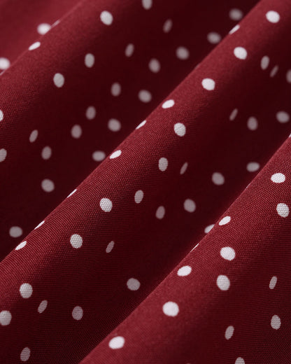 Red Butterfly Sleeve Polka Dot Midi Dress
