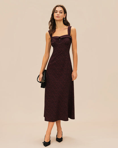 Wine Red Slip Midi Dress