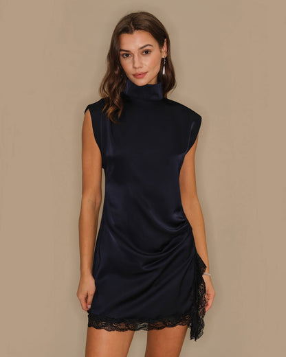 Blue Turtle Lace Mini Dress