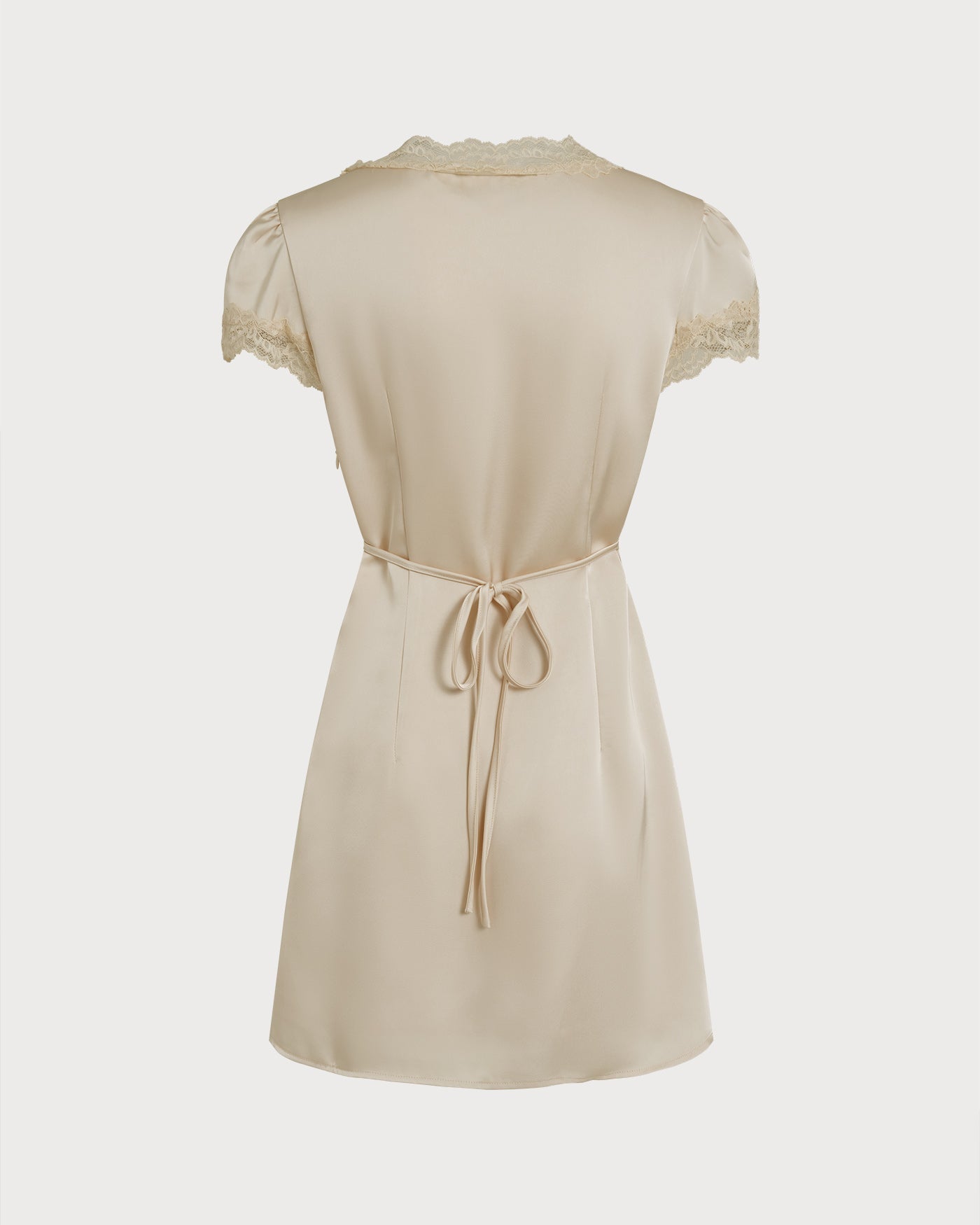 Apricot Square Neck Lace Mini Dress