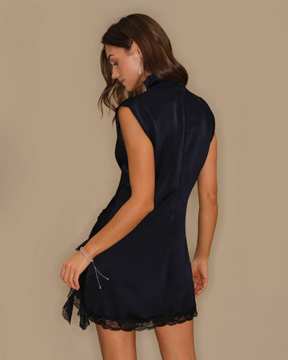Blue Turtle Lace Mini Dress