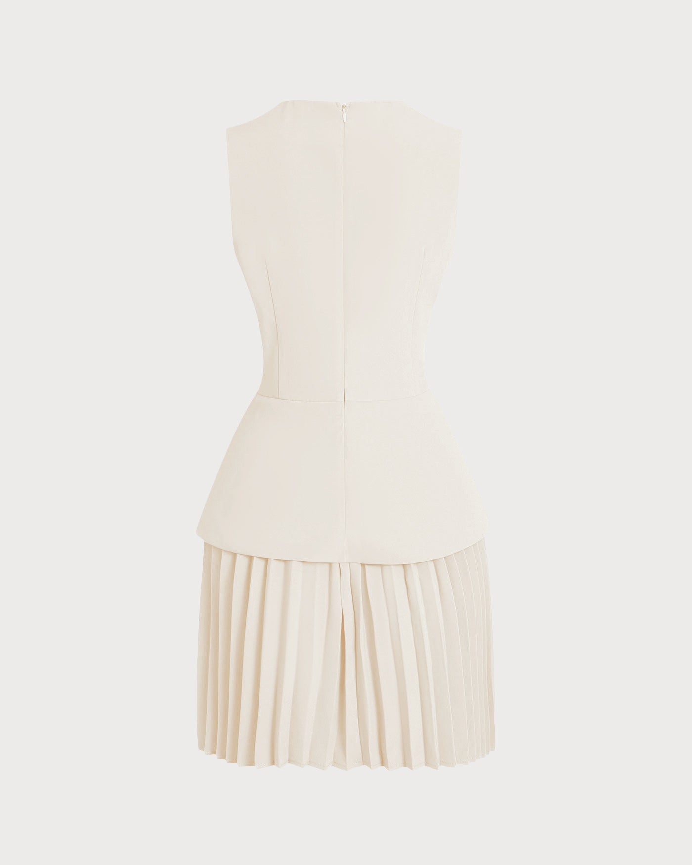 Apricot Round Neck Skater Mini Dress