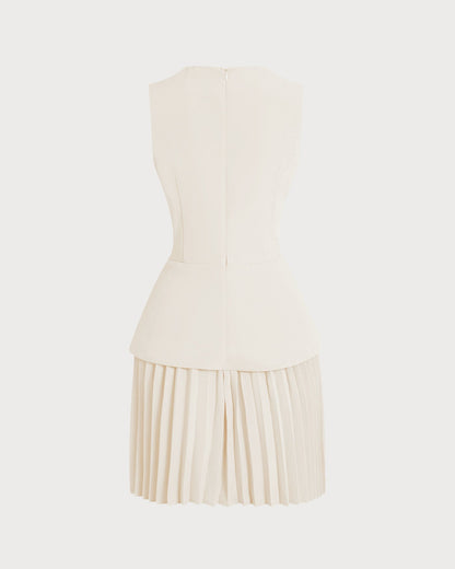 Apricot Round Neck Skater Mini Dress