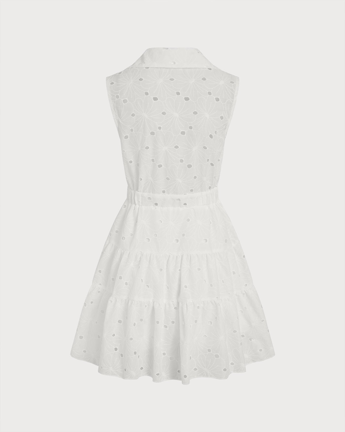 White Collar Cut Out Mini Dress