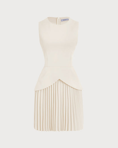 Apricot Round Neck Skater Mini Dress