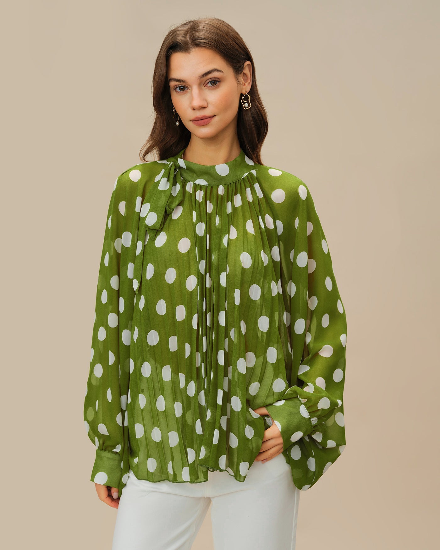 Green Lantern Sleeve Polka Dot Shirt