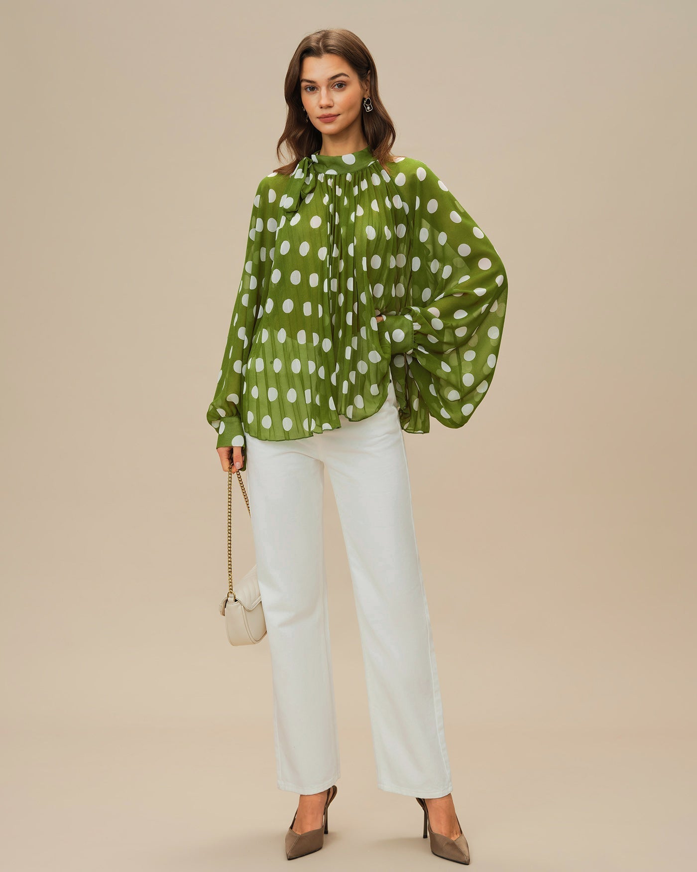 Green Lantern Sleeve Polka Dot Shirt