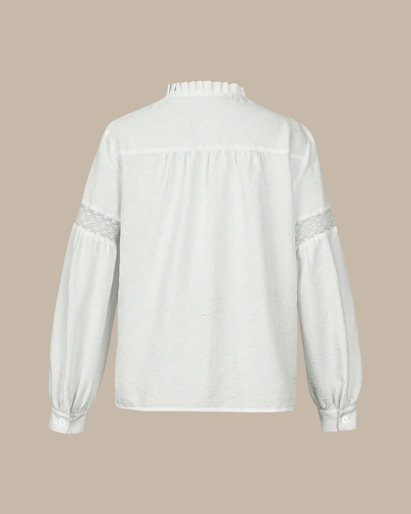 White Button Ruffled Shirt