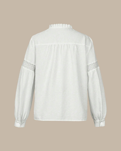 White Button Ruffled Shirt