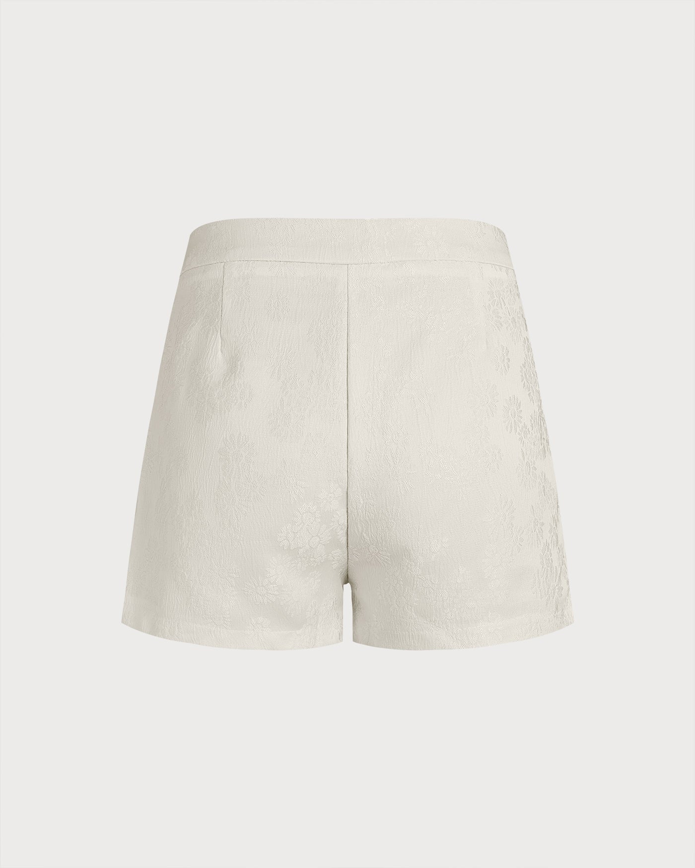 Apricot Jacquard Pockets Shorts