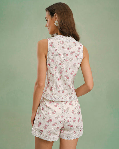 Floral Embroidery Lace Shorts