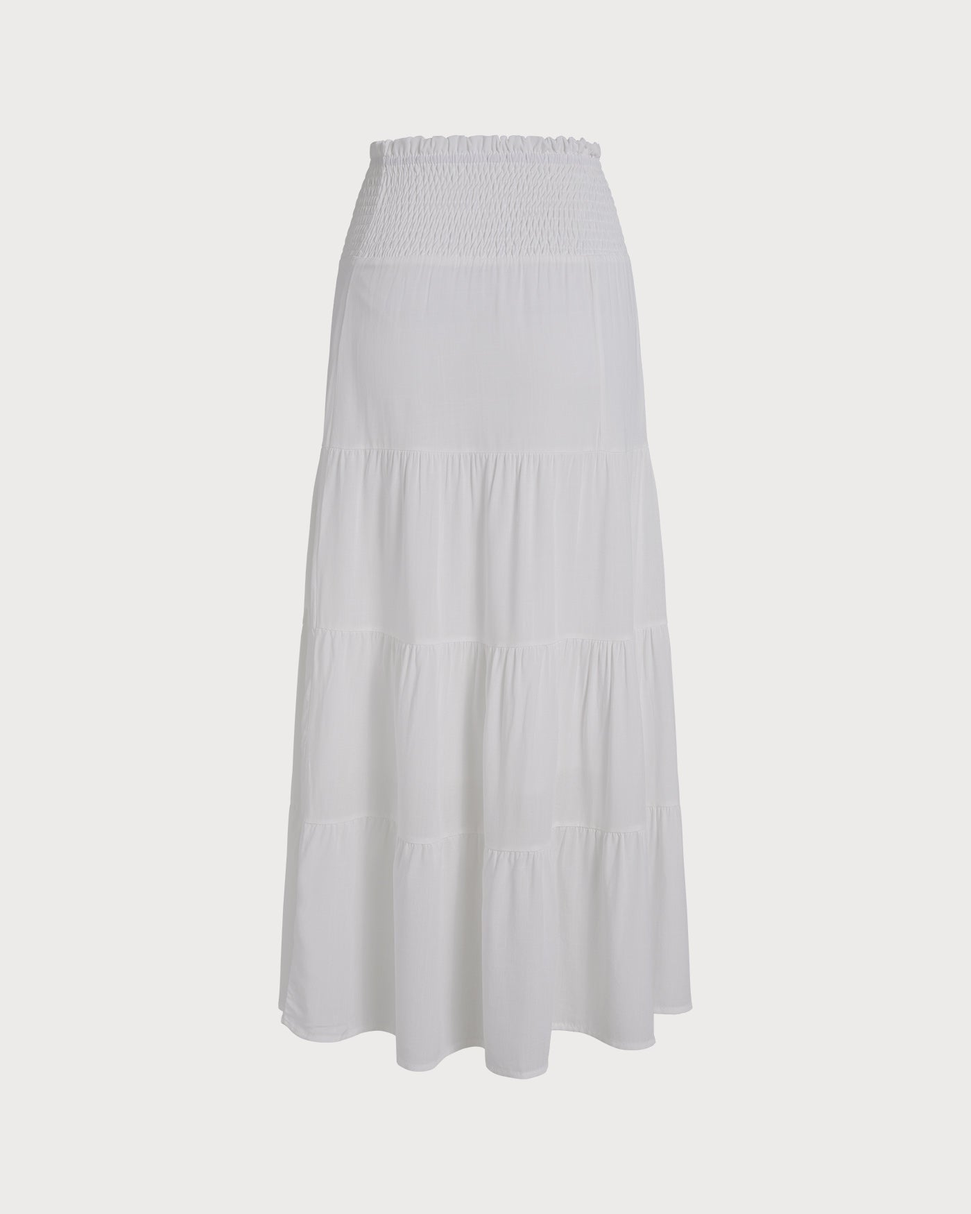White Midi Flared Skirt