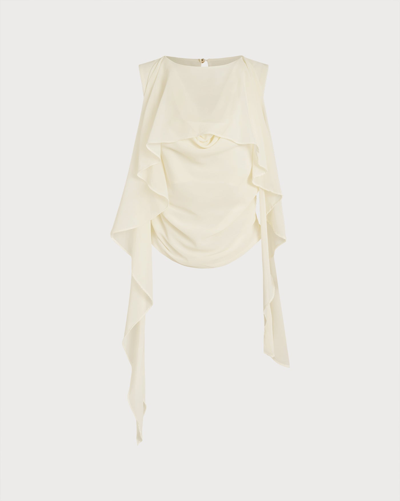 Apricot Round Neck Ruched Tee