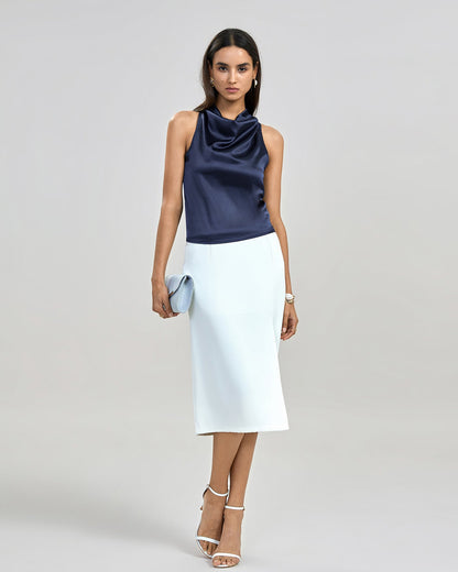 Blue Halter Tie Tank Top