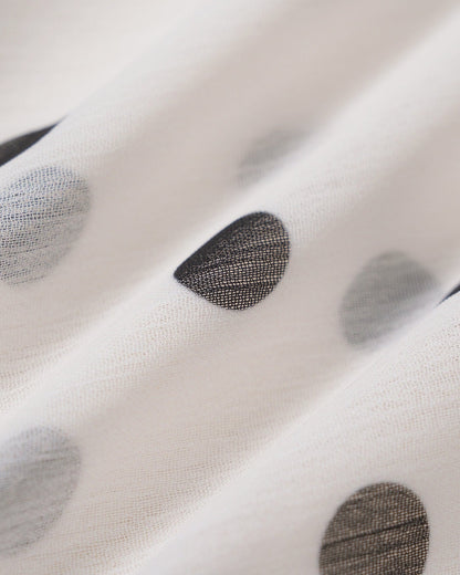 Off White Polka Dot Puffed Sleeve Tee