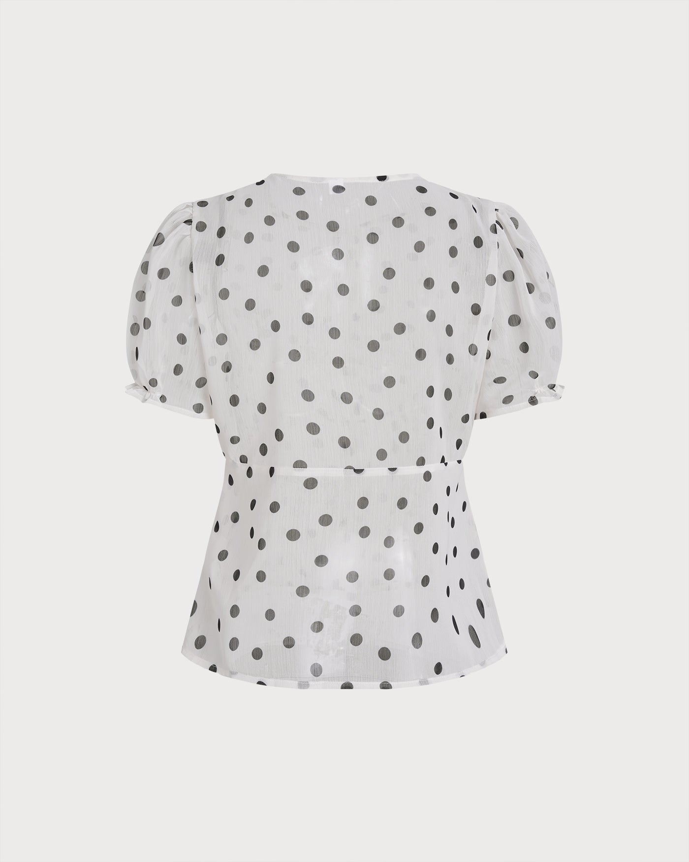 Off White Polka Dot Puffed Sleeve Tee