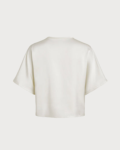 Apricot V Neck Button Tee