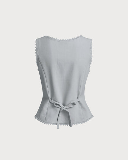 Light Blue Single Breasted Vest