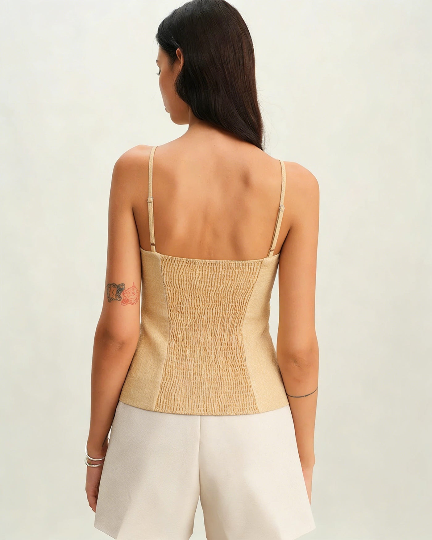 Yellow Solid Button Tank Top